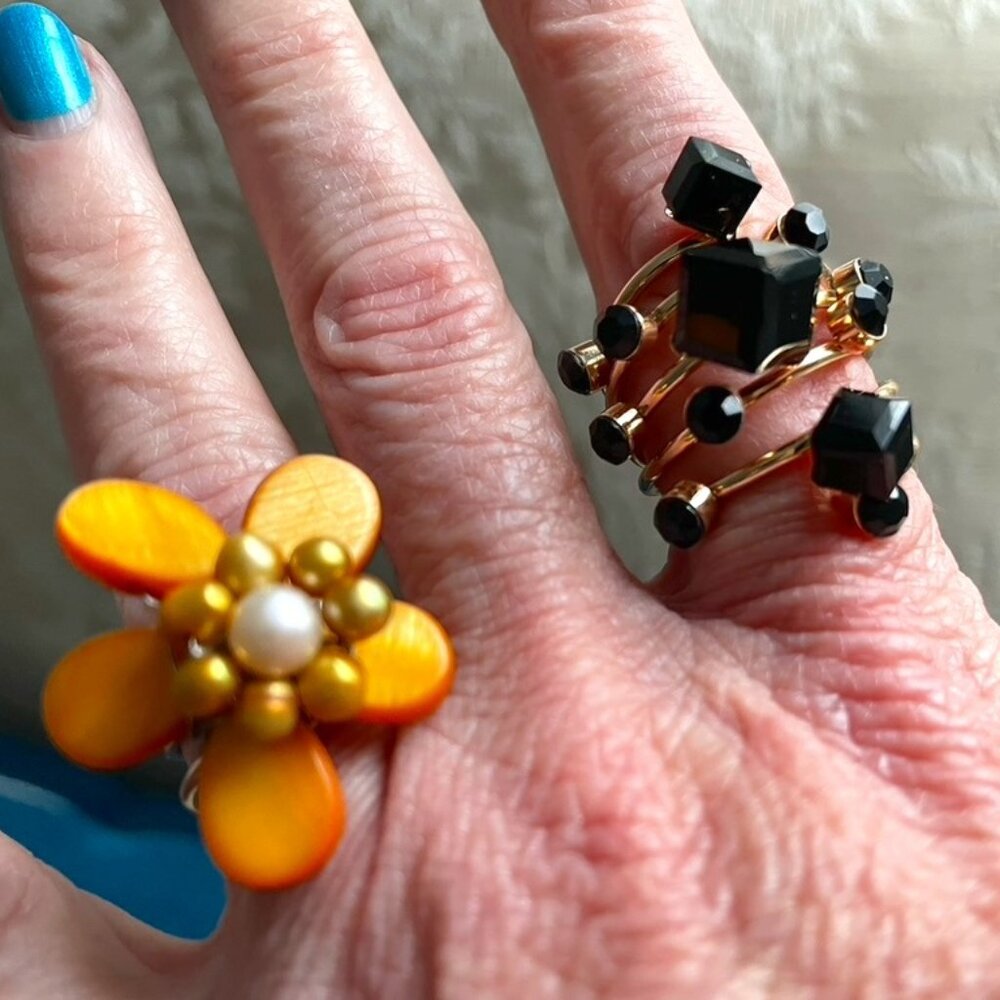 Two Whimsical Rings, Adjustable Size - image 1